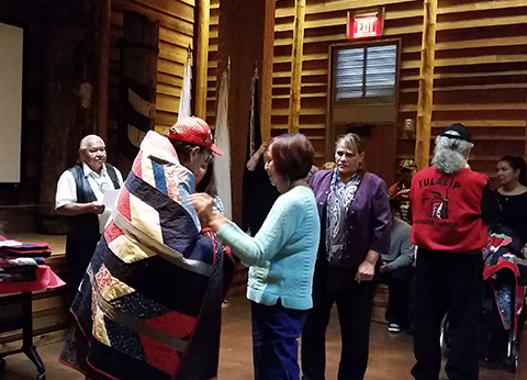 Hibulb Cultural Center with Stanley Jones, Veterans Day Oldest Veteran Honoring, Nov-2016.