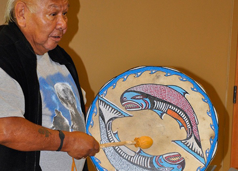 David Fryberg Sr (Tulalip) - Culture Series - Demonstrating Drum Making - Nov 2011