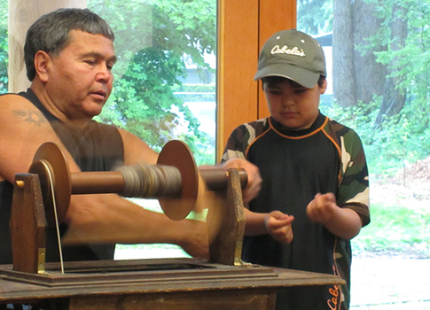 Levi Jefferson (Lummi) - Culture Series - Demonstrating Spinning Wool - Jun 2012