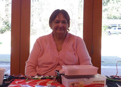 Sharon James (Tulalip) Culture Series Demonstrating Wool Basket Weaving - Apr 2012