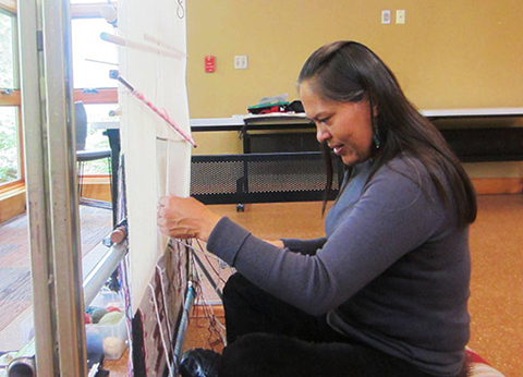 Dorlene Arthur (Navajo) – Culture Series Demonstrating Weaving – May 2014