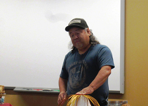 Lance Taylor (Tulalip) - Culture Series Demonstrating Weaving - Oct 2013