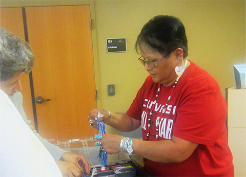 Mary Williams (Colville - Tulalip) Culture Series - Demonstrating Beading - Jun 2013