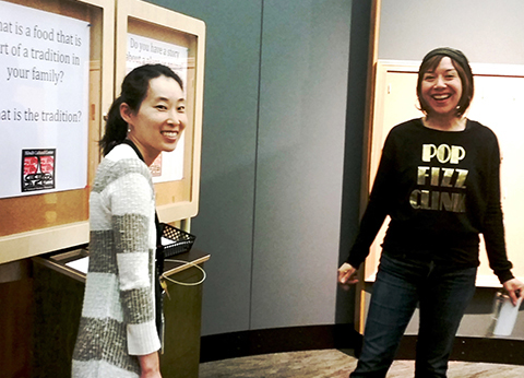 Kaila Cogdill and Tessa Campbell, Roots of Wisdom Exhibit Preparation, May 2015