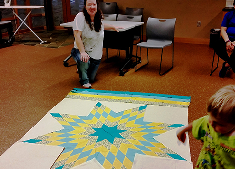 Hibulb Cultural Center Sara Andres, Star Quilt Workshop, May 2016.