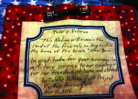 Hibulb Cultural Center Veteran Quilt Project #2, Nov 2016.