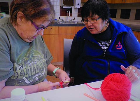 Judy Moses Chemainus, Knitted Hat Making, Nov 2018