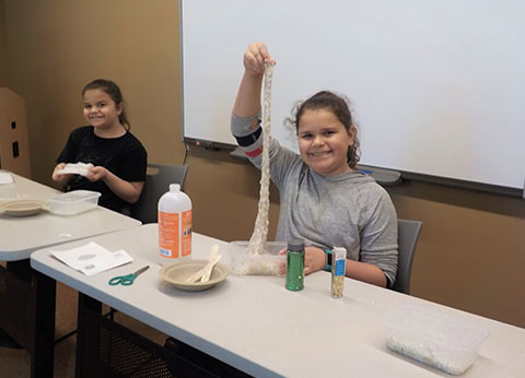 Allyea and Amaya Hernandez - Slime Making Workshop, March 2019